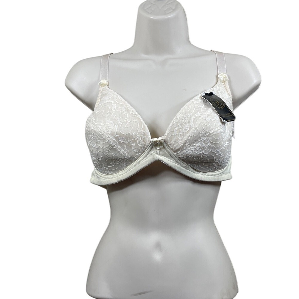 Paris Pink Golden Edition Bra 40/90D White Floral Lace Style‎ PB9149P